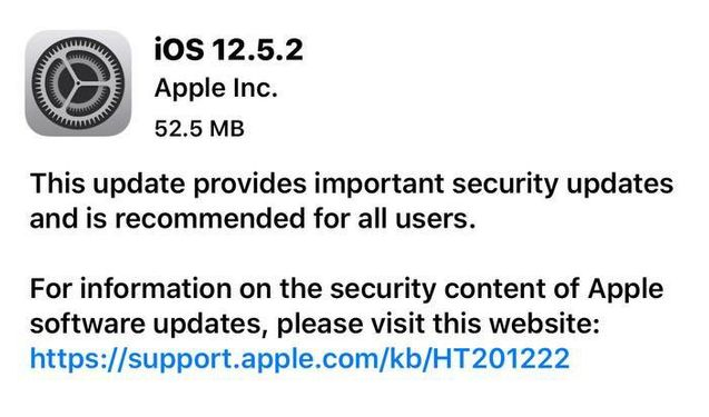 东城苹果手机维修分享iOS12.5.2发布，建议所有老苹果用户安装 